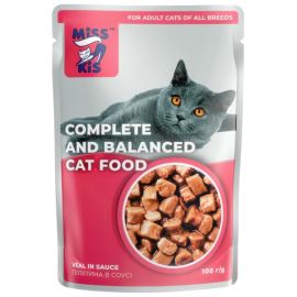 MISS KIS,  Plic Hrana Umeda Pentru Pisici, cu Vitel in Sos, 100g