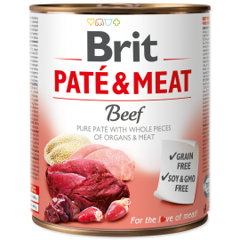 BRIT PATE & MEAT Vita, Conserva Hrana Umeda Caine (bucati carne in pateu) 800g