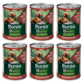 MONGE BWild Adult Grain Free, cu Miel, Dovleac și Dovlecel – Conserva  Hrană Umedă Fără Cereale pentru Caini (bucatele in sos), 400g