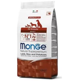 MONGE Natural Adult All Breeds, Miel si Orez, Hrana Uscata Monoproteica Caine, Digestie Optima, 2.5kg