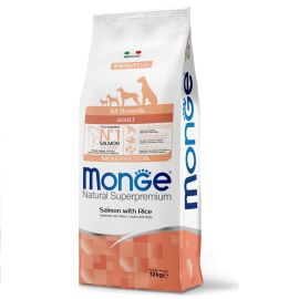 MONGE NATURAL All Breeds Adult, cu Somon si Orez, Hrana Uscata Pentru Caini, Piele Sanatoasa | Blana Stralucitoare 12kg