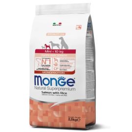 MONGE Natural All Breeds Puppy & Junior, cu Somon si Orez, Hrana Uscata Pentru Caini Juniori, 2.5kg