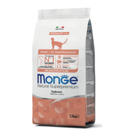 MONGE Natural Superpremium Cat Adult, cu Somon, Hrana Uscata Monoproteica Pentru Pisici Adulte, 1.5kg