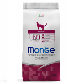 MONGE Natural Superpremium Cat Adult Indoor, cu Pui, Hrana Uscata Pentru Pisici Adulte Crescute in Casa, 1.5lg