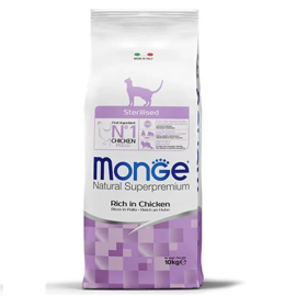 MONGE Natural Superpremium Cat Adult Sterelised, cu Pui, Hrana Uscata Pentru Pisici Adulte Sterliizate, 10kg