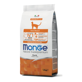 MONGE Natural Superpremium Cat Adult Sterelised, cu Rata, Hrana Uscata Monoproteica Pentru Pisici Adulte Sterliizate, 1.5lg