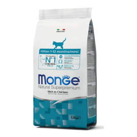 MONGE Natural Superpremium Kitten, cu Pui, Hrana Uscata Pentru Pui de Pisica, 1.5kg