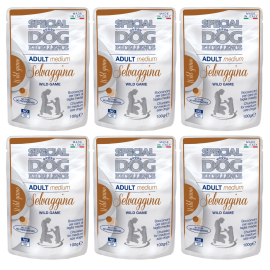 MONGE Special Dog Excellence Medium, cu Vanat, Set Plicuri Hrana Umeda Pentru Caini Talie Medie, 6x100g