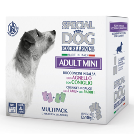 MONGE Special Dog Excellence Mini, cu Miel si Iepure, Set Plicuri Hrana Umeda Pentru Caini, 12x100g
