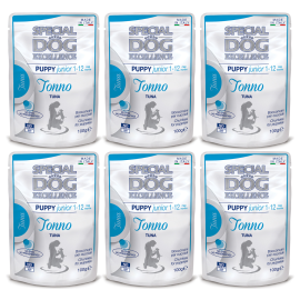 MONGE Special Dog Excellence Puppy, cu Ton, Set Plicuri Hrana Umeda Pentru Caini Juniori, 6x100g