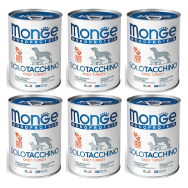 MONGE MONOPROTEIN SOLO Curcan, Hrana Bax Umeda Monoproteica, Fara Cereale, Caine, (pateu) 6x400g