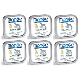 MONGE MONOPROTEIN SOLO Pui, Hrana Umeda Monoproteica, Fara Cereale, Caine, (pateu) 150g