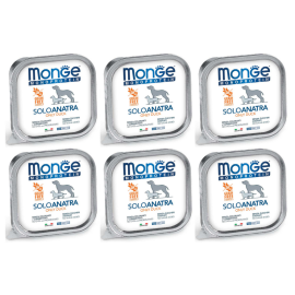MONGE MONOPROTEIN SOLO Rata, Bax Hrana Umeda Monoproteica, Fara Cereale, Caine, (pateu) 6x150g