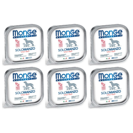 MONGE MONOPROTEIN SOLO Vita, Bax Hrana Umeda Monoproteica, Fara Cereale, Caine, (pateu) 6x150g