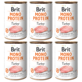 BRIT MONO PROTEIN Curcan, Set Conserve Hrana Umeda Monoproteica Caine, Digestie Sensibila | Alergii,  (pateu)  6x400g