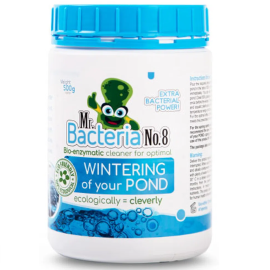MR. BACTERIA No.8 – Soluție Bio-Enzimatică pentru Iernarea Iazurilor, Eliminarea Turbidității și a Cianobacteriilor, 500g |12m²