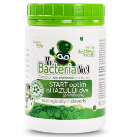 MR. BACTERIA No.9 – Soluție Bio-Enzimatică pentru Restartarea Iazurilor Primăvara, Eliminarea Nămolului și a Mirosurilor, 500g