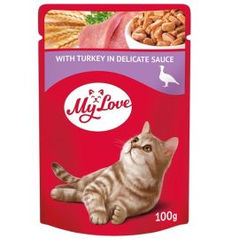 MY LOVE CAT Plic Hrana Umeda, cu Curcan, Pentru Pisici Adulte, 100g