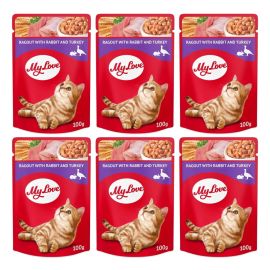 MY LOVE CAT Plic Hrana Umeda, cu Iepure si Curcan, Pentru Pisici Adulte, 100g