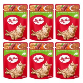 MY LOVE CAT Plic Hrana Umeda, cu Vita si Vegetale in Aspic, Pentru Pisici Adulte, 100g
