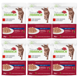 NATURAL TRAINER Cat, cu Vita, Set Plicuri Hrana Umeda pentru Pisici Adulte, 6x85g