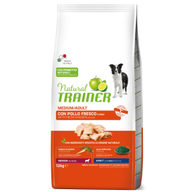 NATURAL TRAINER Dog Medium & Maxi Adult cu Pui – Hrană Super Premium pentru Câini de Talie Medie și Mare, 12kg