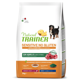 NATURAL TRAINER Dog Medium & Maxi Adult Sensitive No Gluten, cu Miel, Hrană Uscată Monoproteică pentru Câini de Talie Medie / Mare, 3kg