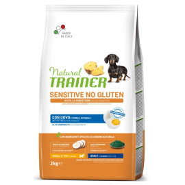 NATURAL TRAINER Dog Mini Adult Sensitive No Gluten cu Iepure, Hrană Uscată Monoproteică pentru Câini de Talie Mică, 2kg