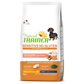 NATURAL TRAINER Dog Mini Adult Sensitive No Gluten cu Iepure, Hrană Uscată Monoproteică pentru Câini de Talie Mică, 2kg