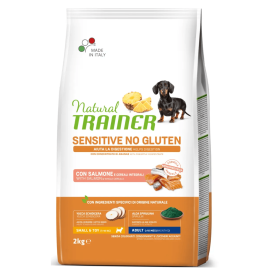 NATURAL TRAINER Dog Mini Adult Sensitive No Gluten cu Iepure, Hrană Uscată Monoproteică pentru Câini de Talie Mică, 2kg