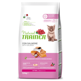 NATURAL TRAINER Kitten, cu Somon, Hrana Uscata Pentru Pui de Pisica, 1.5kg