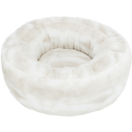 NELLI Culcus din Plus Pentru Caini | Pisici, Husa Detasabila, Alb / Taupe, 50cm