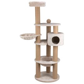 NIGELLA, Ansamblu de Joaca si Relaxare pentru Pisici, Sisal si Plus gri Deschis, Diametru 60cm | Inaltime