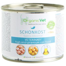 OrganicVet Veterinary Feline Gastrointestinal, Dieta Umeda Pentru Pisici cu Tulburari Gastrointestinale, 200g