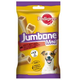 PEDIGREE Jumbone Mini, Recompense de Ros Pentru Caini de talie Mica, cu Vita si Pasare, 4buc | 160g