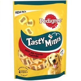 PEDIGREE Tasty Minis Bites, Recompense Moi Pentru Caini, Felii cu Carne de Vita si Pasare, 155g