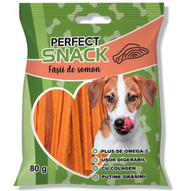 PERFECT Snack, Recompense Pentru Caini, Fasii cu Carne de Somon, 80g