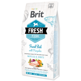 BRIT FRESH Fish Natural Holistic Adult Large Breed, Peste si Dovleac, Hrana Uscata Caine, 2.5kg