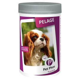 PET PHOS Canin Special Pelage, Supliment Vitamino-Mineral Pentru Caini, Piele Sanatoasa | Blana Lucioasa, 450 Tablete