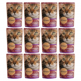 PETKULT Cat Sterelized, cu Miel, Set Plicuri Hrana Umeda Fara Cereale Pentru Pisici Sterilizate 12x100g