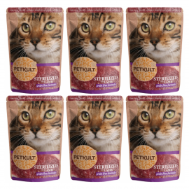 PETKULT Cat Sterelized, cu Miel, Set Plicuri Hrana Umeda Fara Cereale Pentru Pisici Sterilizate 6x100g