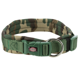 TRIXIE Premium Zgarda Pentru Caini, Captusita, Reglabila, Model Camuflaj, 56-62cm | 25mm