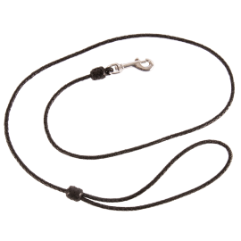 DAPPER DOG, Lesa din Piele Pentru Caini, Rotunda, Neagra, 1.0m | 4mm