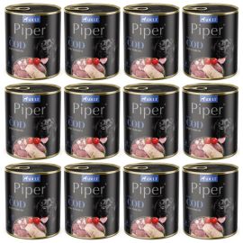 PIPER Animals, cu Cod si Tomate, Set Conserve Hrana Umeda Pentru Caini, 12x800g