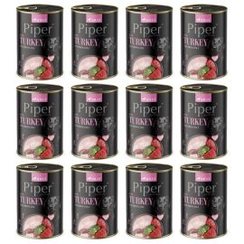 PIPER Animals, cu Curcan si Broccoli, Set Conserve Hrana Umeda Pentru Caini, 12x400g