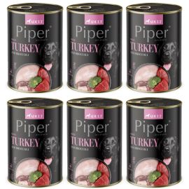 PIPER Animals, cu Curcan si Broccoli, Set Conserve Hrana Umeda Pentru Caini, 6x400g