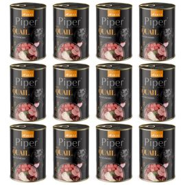 PIPER Animals, cu Prepelita si Merisoare, Set Conserve Hrana Umeda Pentru Caini, 12x400g