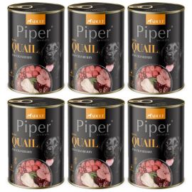 PIPER Animals, cu Prepelita si Merisoare, Set Conserve Hrana Umeda Pentru Caini, 6x400g