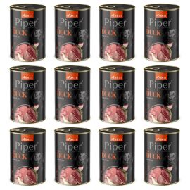 PIPER Animals, cu Rata si Pere, Set Conserve Hrana Umeda Pentru Caini, 12x400g