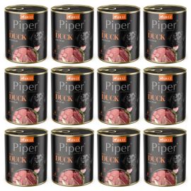 PIPER Animals, cu Rata si Pere, Set Conserve Hrana Umeda Pentru Caini, 12x800g